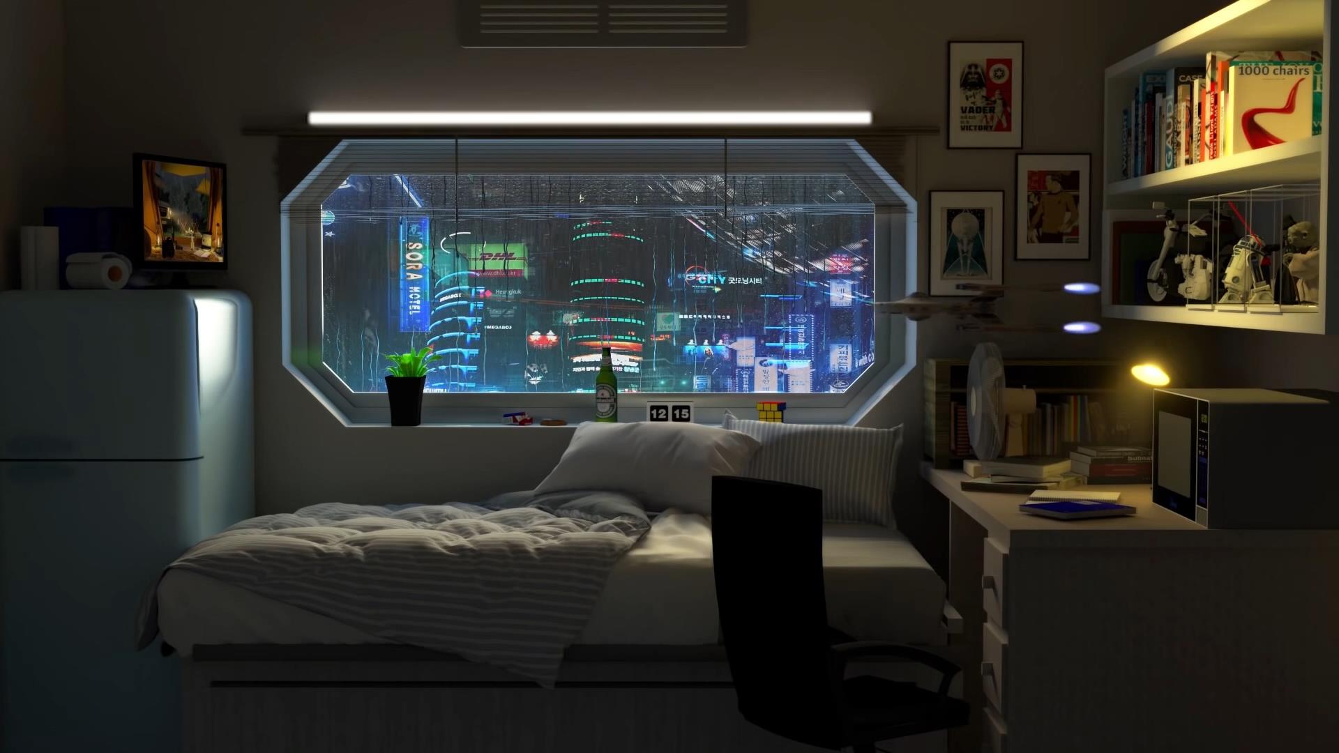 赛博朋克Cyberpunk房间动态壁纸